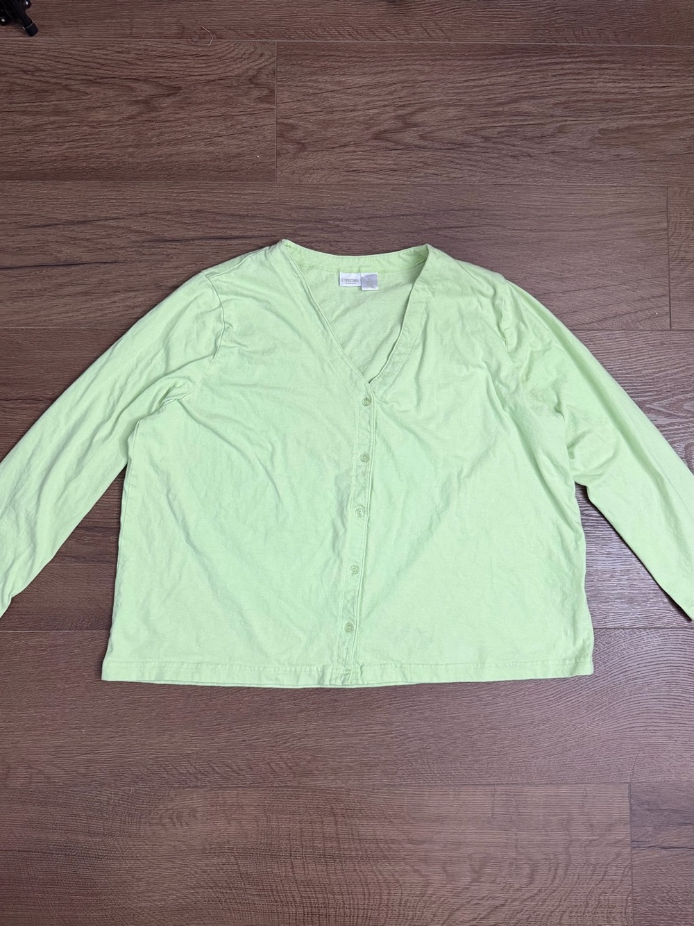 Cherokee Light Lime Green Women's Cardigan Top